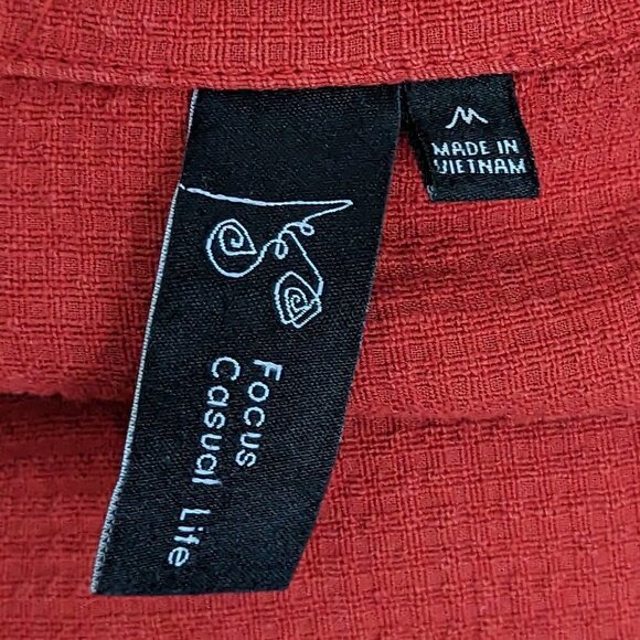 Focus Casual Life Size Medium Rust Color Button Front Tunic 3/4 Sleeves EUC - Picture 5 of 8